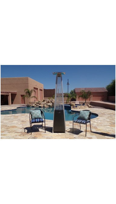 AZ Patio Heaters Residential Hammered Silver Glass Tube 40000 BTU