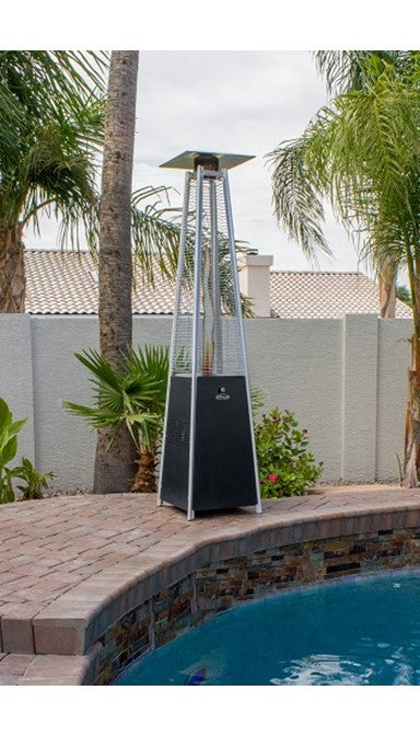 AZ Patio Heaters Residential Matte Black Glass Tube 40000 BTU