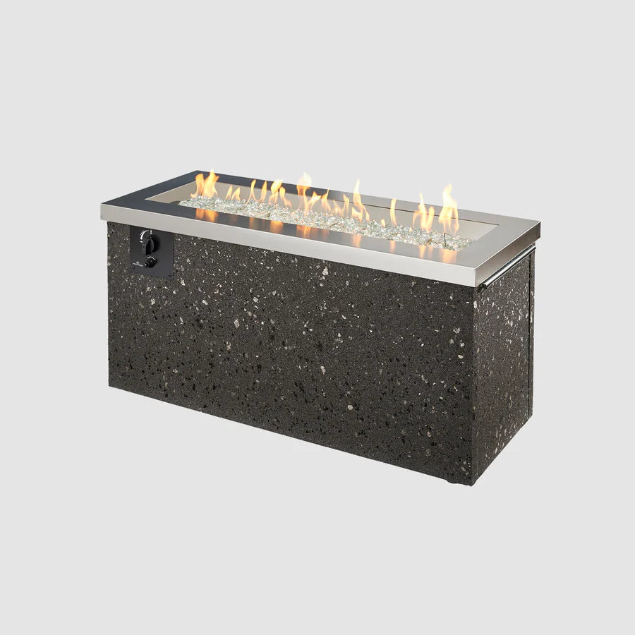 Outdoor GreatRoom Key Largo Linear Gas Fire Pit Table Stainless Steel