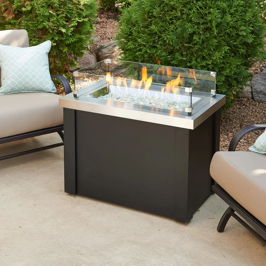 Outdoor GreatRoom Providence Rectangular Gas Fire Pit Table