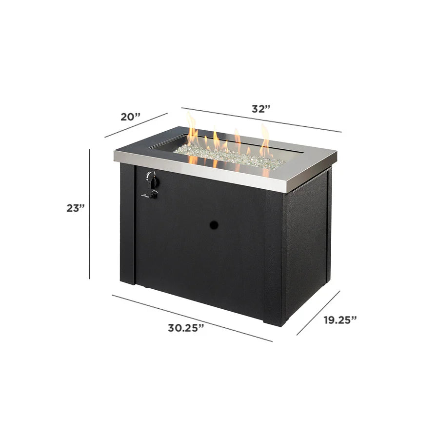 Outdoor GreatRoom Providence Rectangular Gas Fire Pit Table