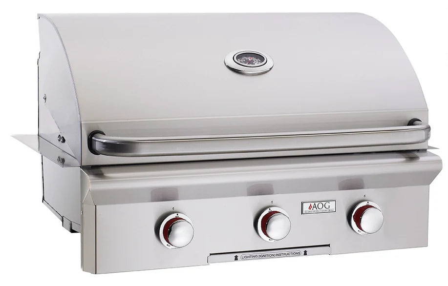 AOG T-Series 30-Inch 3-Burner Built-In Natural Gas Grill - 30NBT-00SP