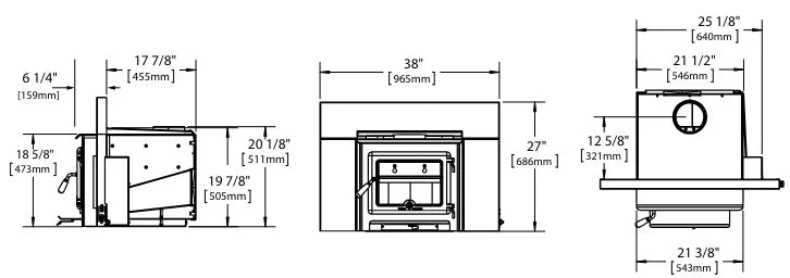 True North TN20 B Series Wood Burning Fireplace Insert