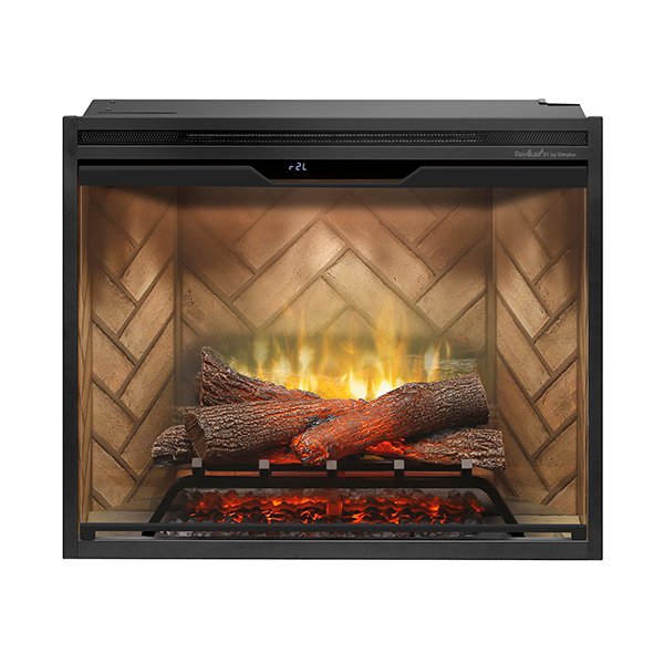 Dimplex 36&quot; Revillusion Built-In Electric Firebox with Herringbone Panels, Glass Pane and Plug Kit - 500002400