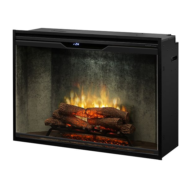 Dimplex 42" Revillusion Built-In Electric Firebox with Weathered Concrete Panels, Glass Pane and Plug Kit