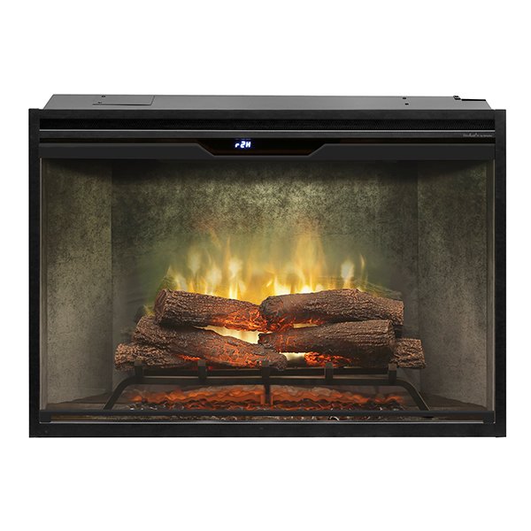 Dimplex 36" Revillusion Built-In Electric Firebox with Weathered Concrete Panels, Glass Pane and Plug Kit